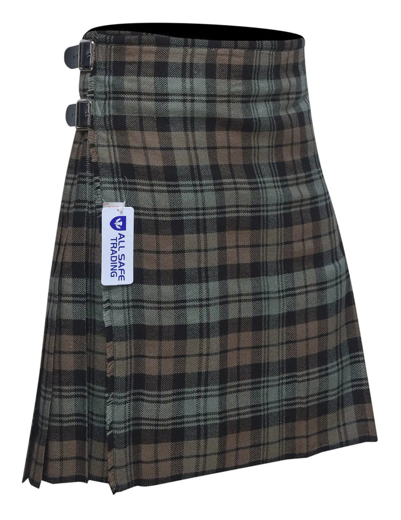 Men's 8 Yard Kilt for Men, Men's Deluxe Kilt, Scottish Tartan Kilt, Highland Wedding Kilt, Black Watch Weathered Kilt All Safe International