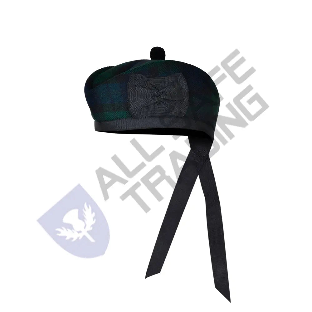 Scottish Black Watch Glengarry Hat with Red Pompom All Safe International