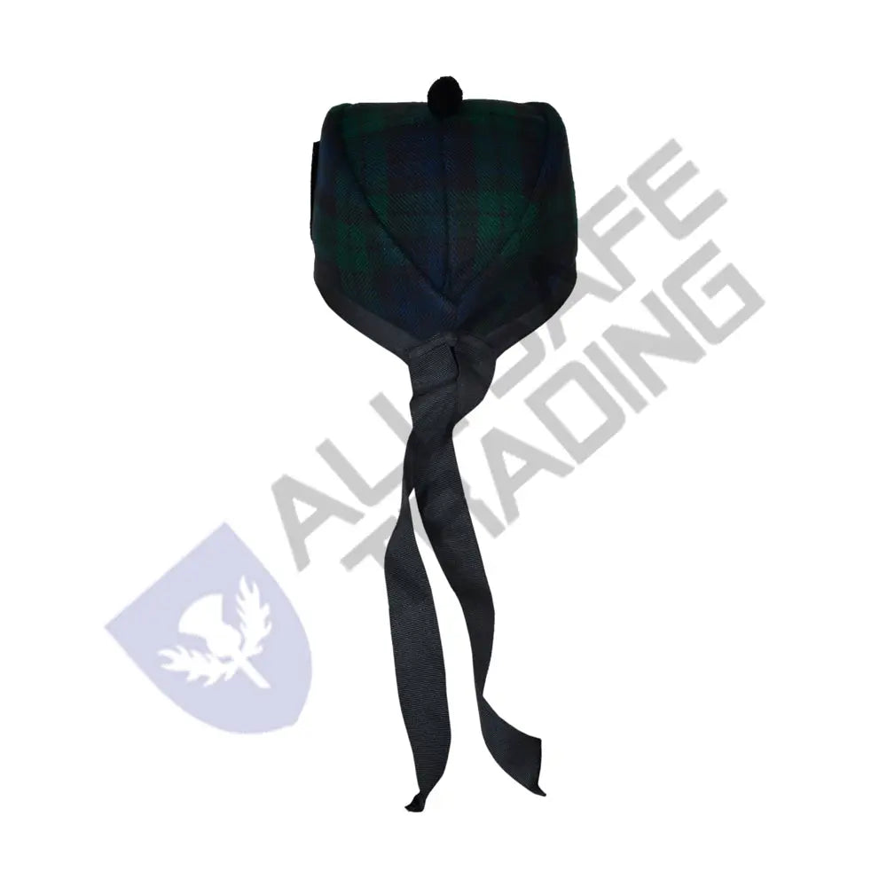 Scottish Black Watch Glengarry Hat with Red Pompom All Safe International