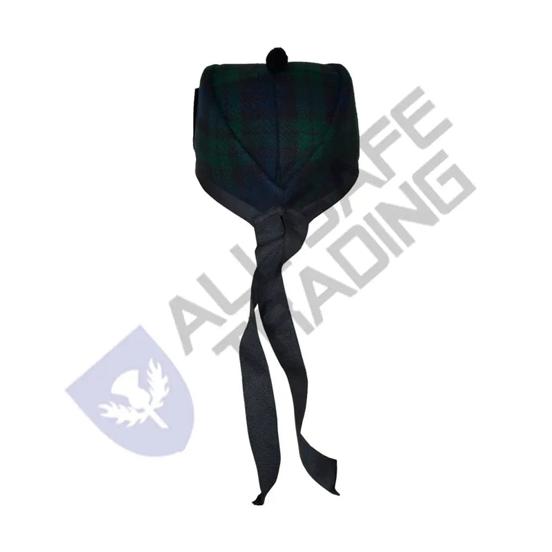 Scottish Black Watch Glengarry Hat with Red Pompom All Safe International