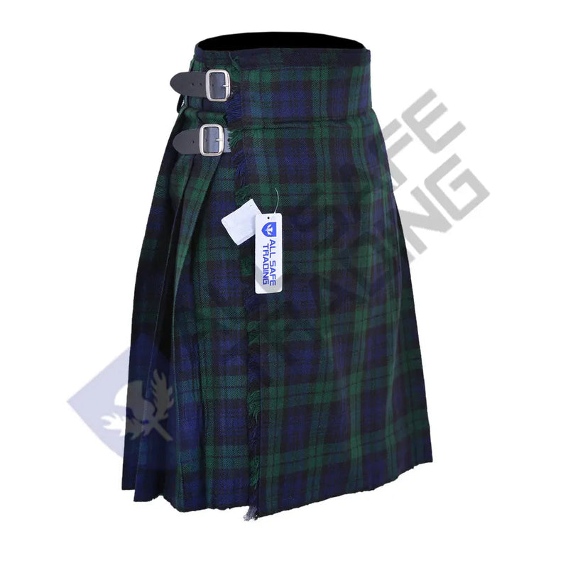 Men's Scottish 6 Piece Casual Kilt Outfit with Sporran, Black Watch Tartan Kilt All Safe International