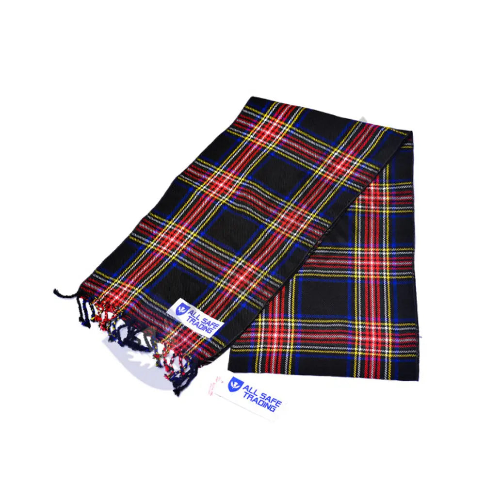 Scottish Women Tartan Sash Plaid - Black Stewart All Safe International