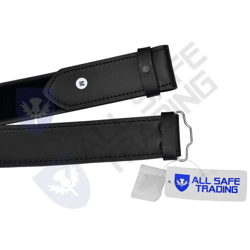 Scottish Black Plain leather Kilt Belt All Safe International