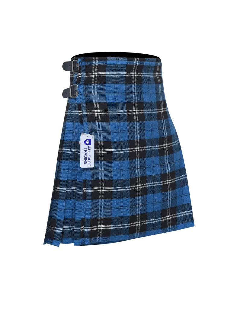 Scottish Traditional Tartan Kilt for Kids, Boys and Girls Toddler Kilts with Ease of Size - Blue Ramsay Tartan All Safe International