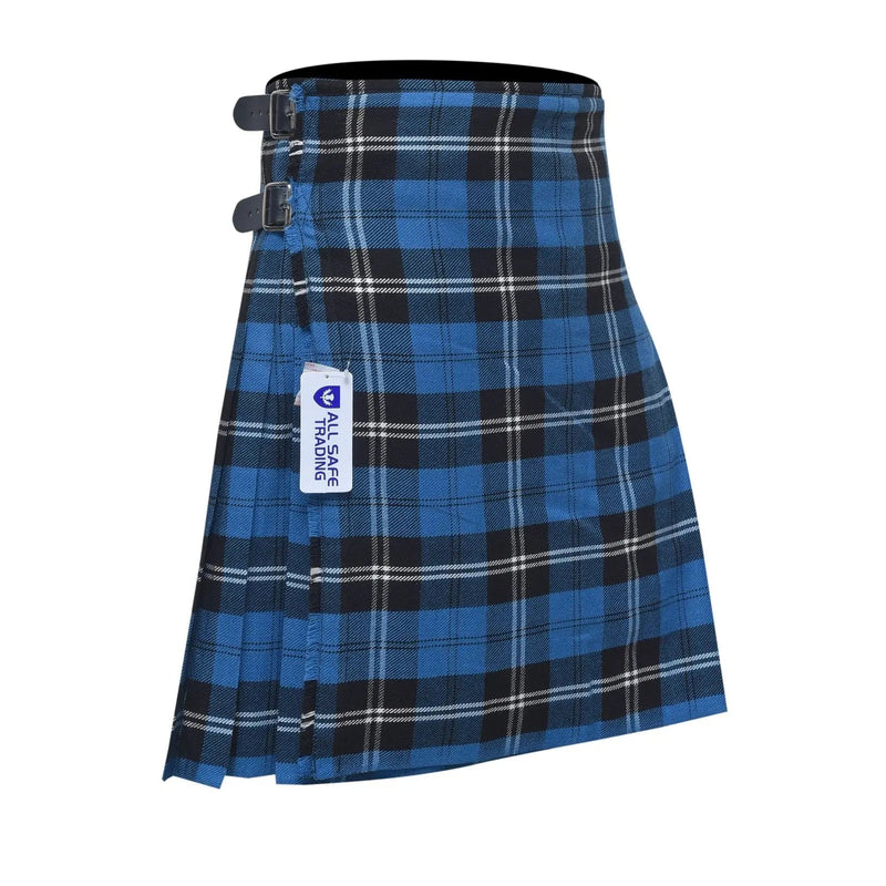 Scottish Traditional Tartan Kilt for Kids, Boys and Girls Toddler Kilts with Ease of Size - Blue Ramsay Tartan All Safe International