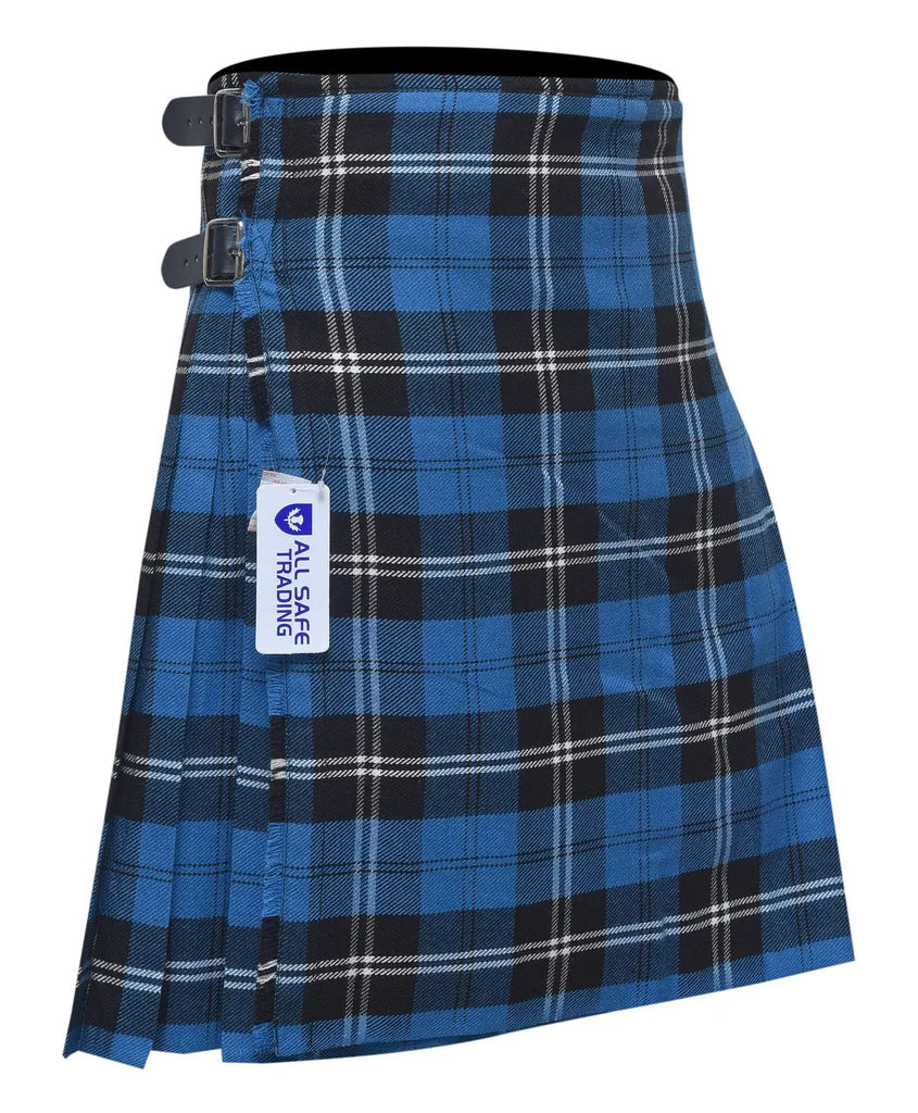 Men's 8 Yard Kilt for Men, Men's Deluxe Kilt, Scottish Tartan Kilt, Highland Wedding Kilt, Blue Ramsay Kilt All Safe International