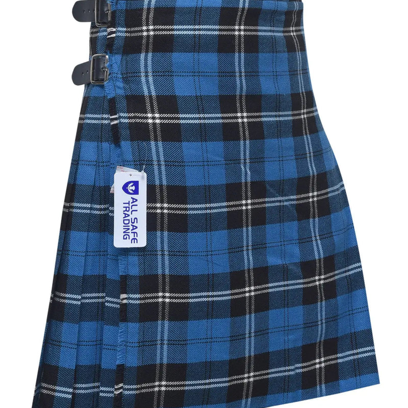 Men's 8 Yard Kilt for Men, Men's Deluxe Kilt, Scottish Tartan Kilt, Highland Wedding Kilt, Blue Ramsay Kilt All Safe International
