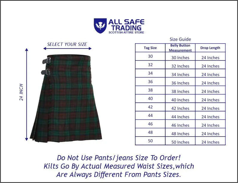 Men's 8 Yard Kilt for Men, Men's Deluxe Kilt, Scottish Tartan Kilt, Highland Wedding Kilt, Brown Watch Kilt All Safe International