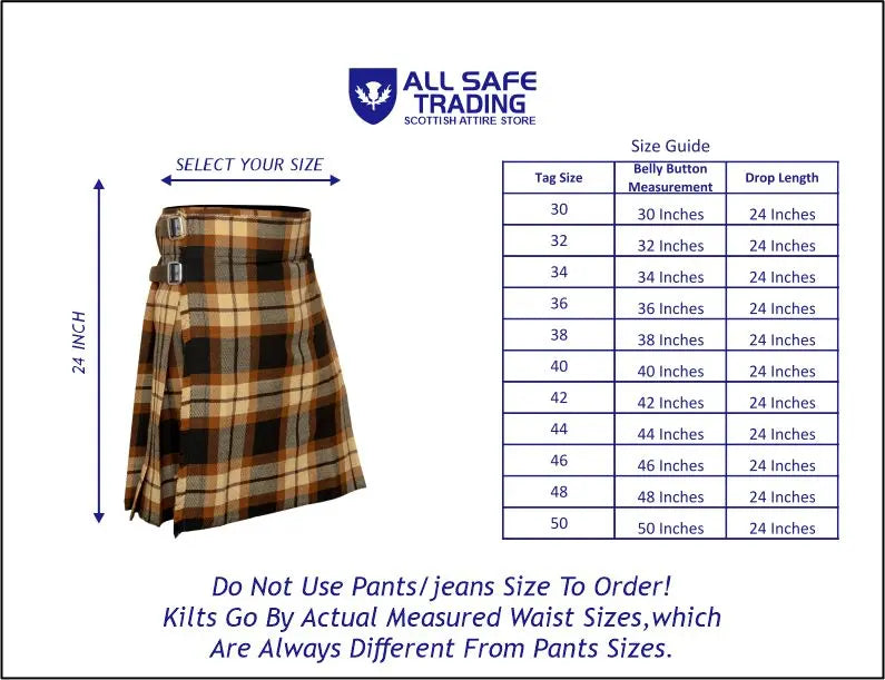 Men's 5 Yard Scottish Tartan Kilt, Highland Wedding Kilt, Rose Ancient Tartan Kilt All Safe International