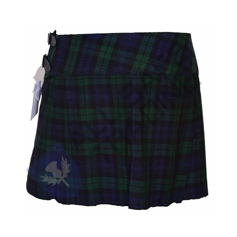 Women's 16'' Black Watch Tartan Pleated Billie Kilt Skirt All Safe International