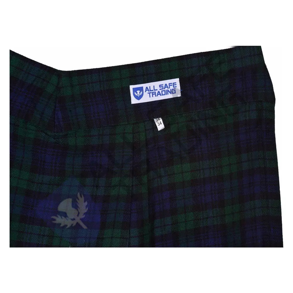 Women's 16'' Black Watch Tartan Pleated Billie Kilt Skirt All Safe International