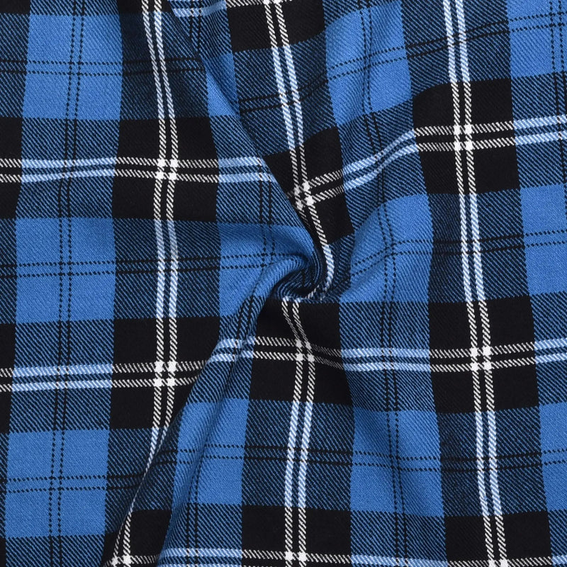 Scottish 13oz Tartan Plaid Fabric By The Yard - Blue Ramsay Tartan All Safe International