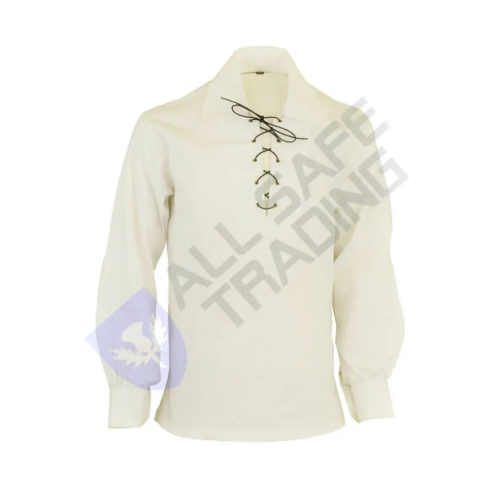 Scottish Boys Ghillie Kilt Shirt Off White Jacobite Jacobean Shirt All Safe International