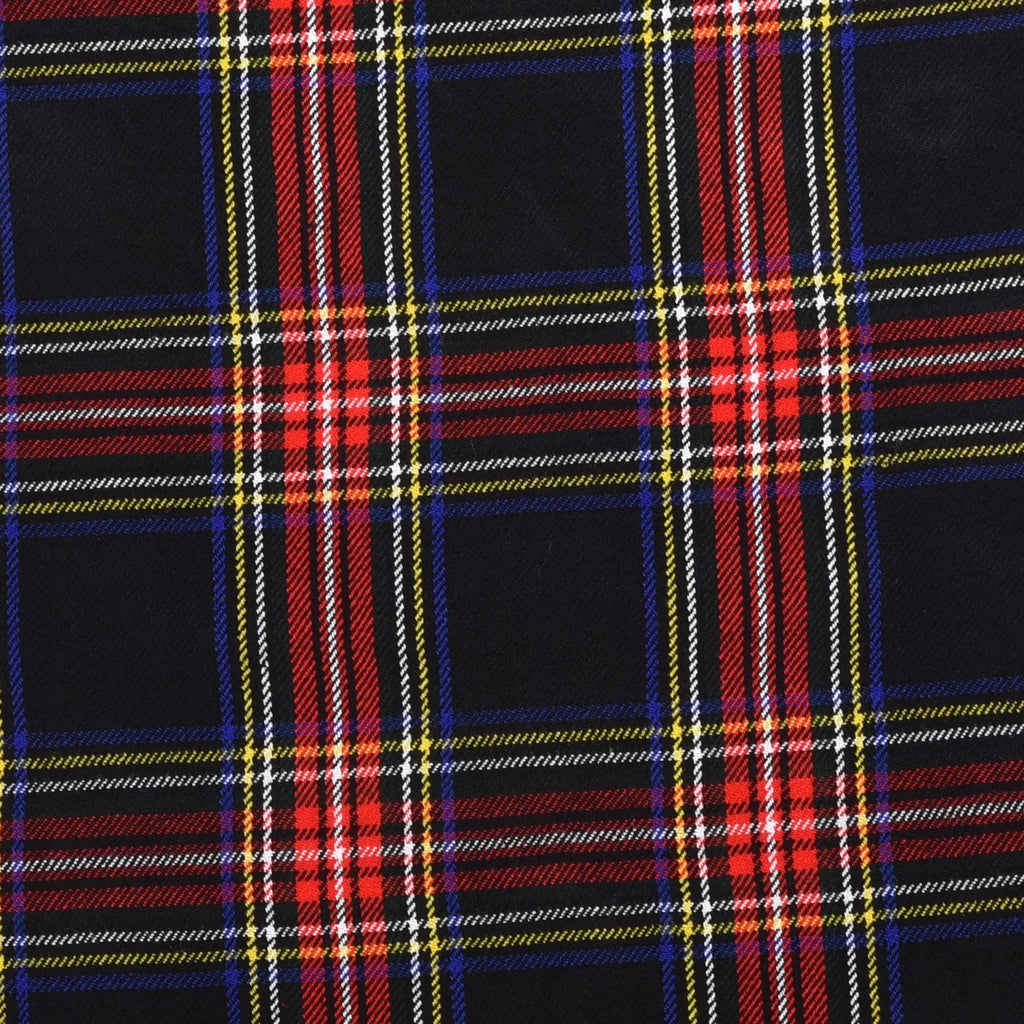 Scottish 13oz Tartan Plaid Fabric By The Yard - Black Stewart Tartan All Safe International