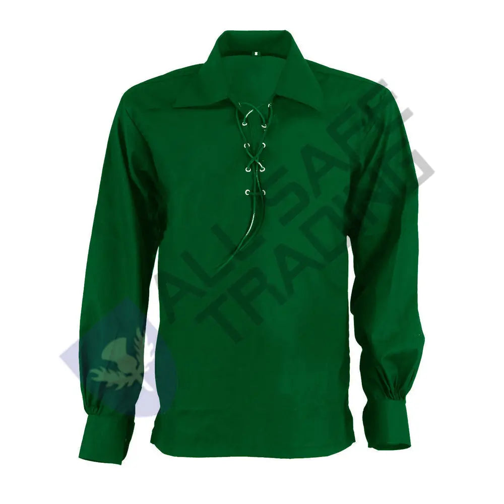 Scottish Green Ghillie Jacobite Jacobean Shirt All Safe International