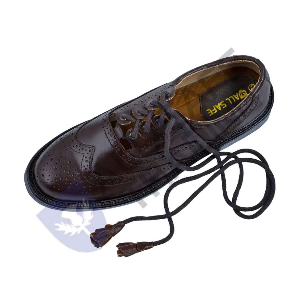 Scottish BrownLeather Ghillie Brogues Kilt Shoes UK Sizes All Safe International