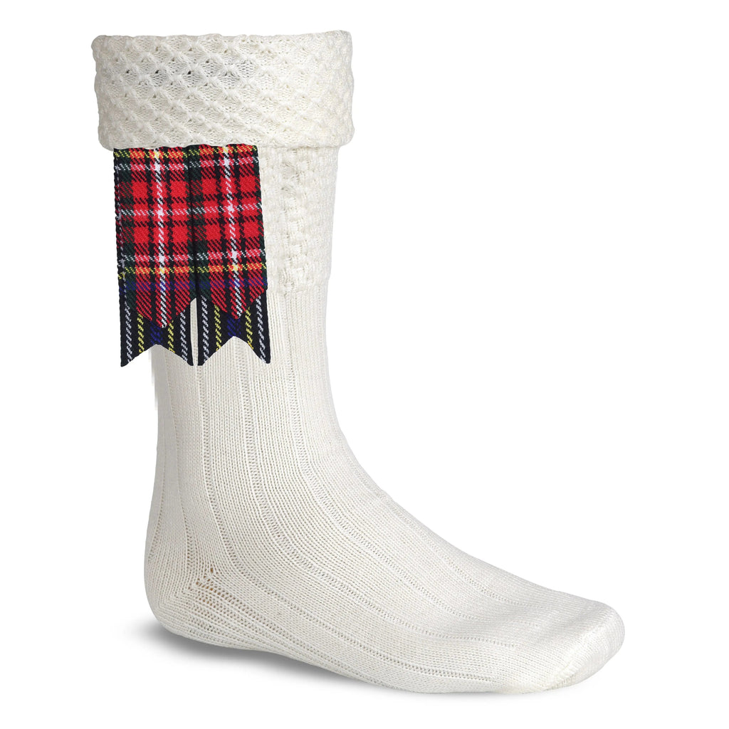 Scottish Tartan Kilt Flashes with Elastic Adjusters Black Stewart All Safe International