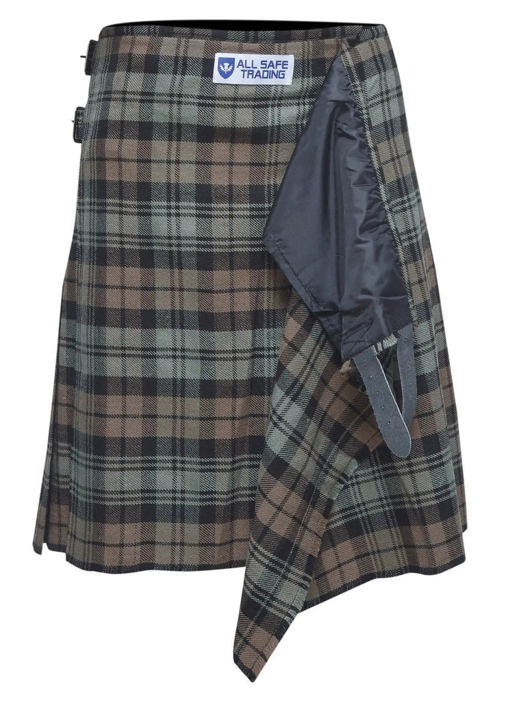 Men's 8 Yard Kilt for Men, Men's Deluxe Kilt, Scottish Tartan Kilt, Highland Wedding Kilt, Black Watch Weathered Kilt All Safe International