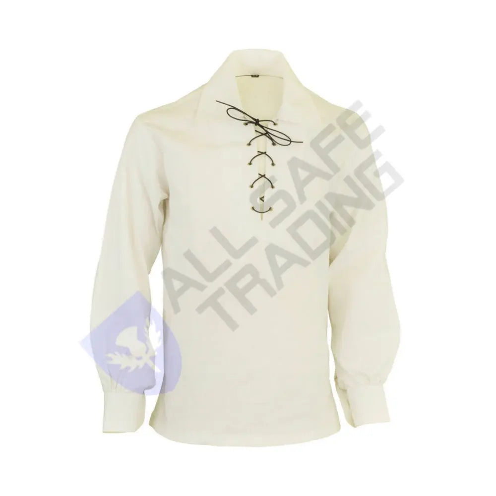 Scottish Off White Ghillie Jacobite Jacobean Shirt All Safe International