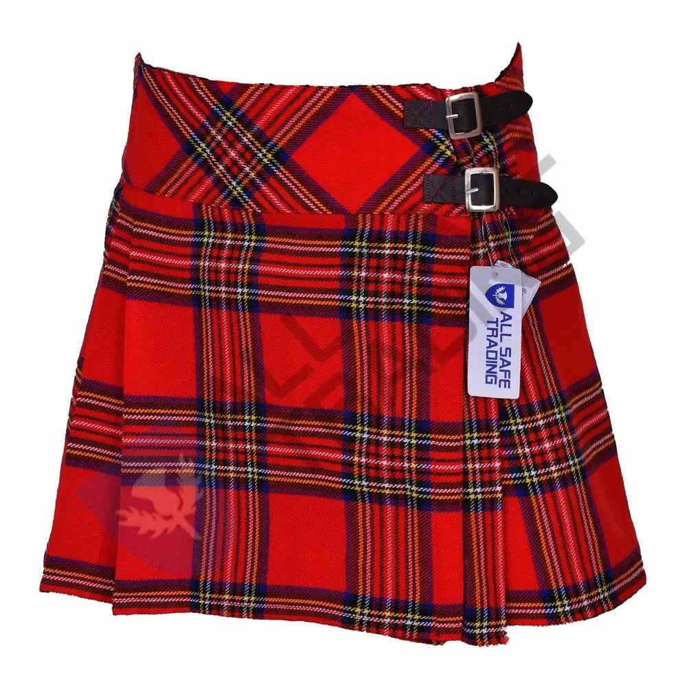 Women's 16'' Royal Stewart Tartan Pleated Billie Kilt Skirt All Safe International