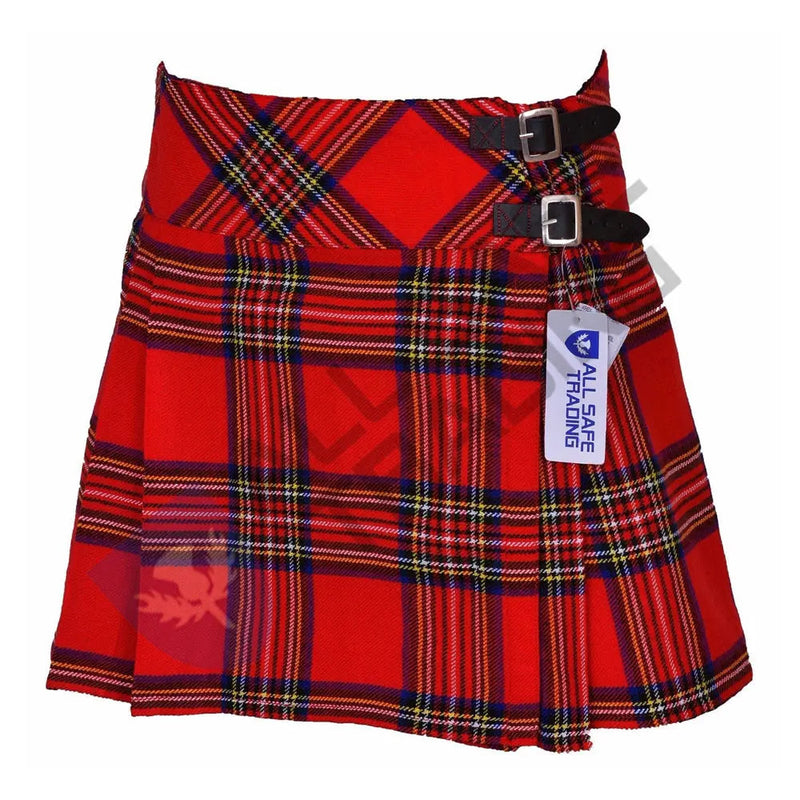 Women's 16'' Royal Stewart Tartan Pleated Billie Kilt Skirt All Safe International