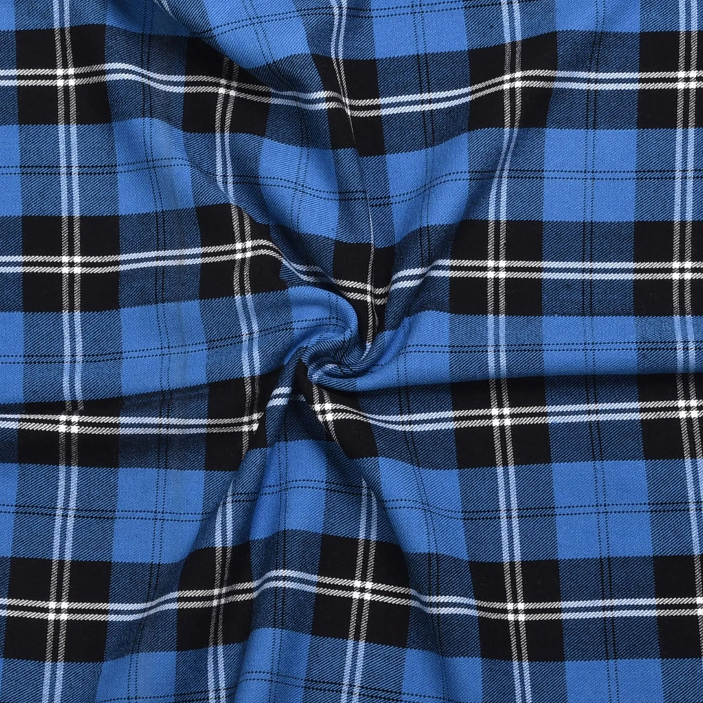 Scottish 16oz Tartan Plaid Fabric By The Yard - Blue Ramsay Tartan All Safe International