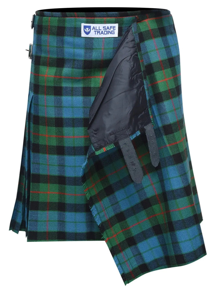 Men's 8 Yard Kilt for Men, Men's Deluxe Kilt, Scottish Tartan Kilt, Highland Wedding Kilt, Gunn Ancient Kilt All Safe International
