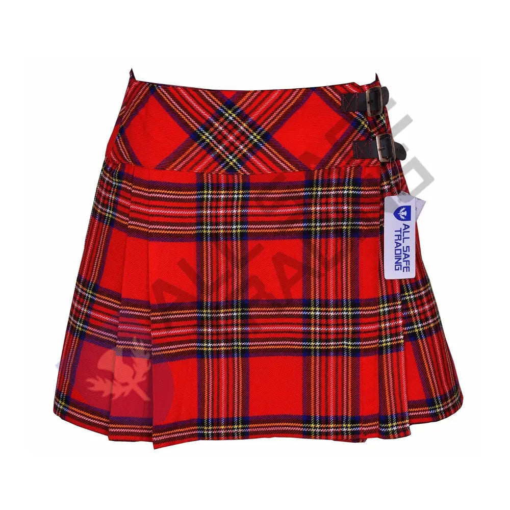 Women's 16'' Royal Stewart Tartan Pleated Billie Kilt Skirt All Safe International