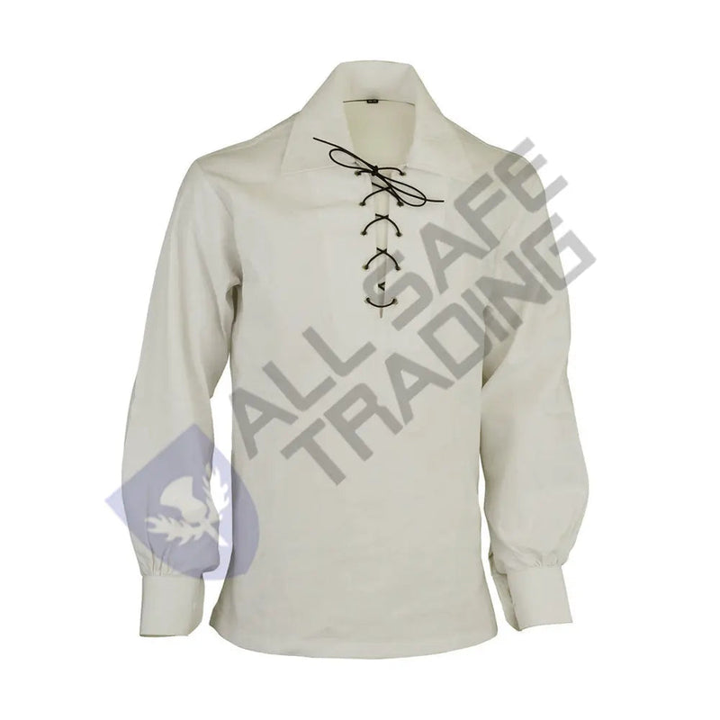 Scottish White Ghillie Jacobite Jacobean Shirt All Safe International