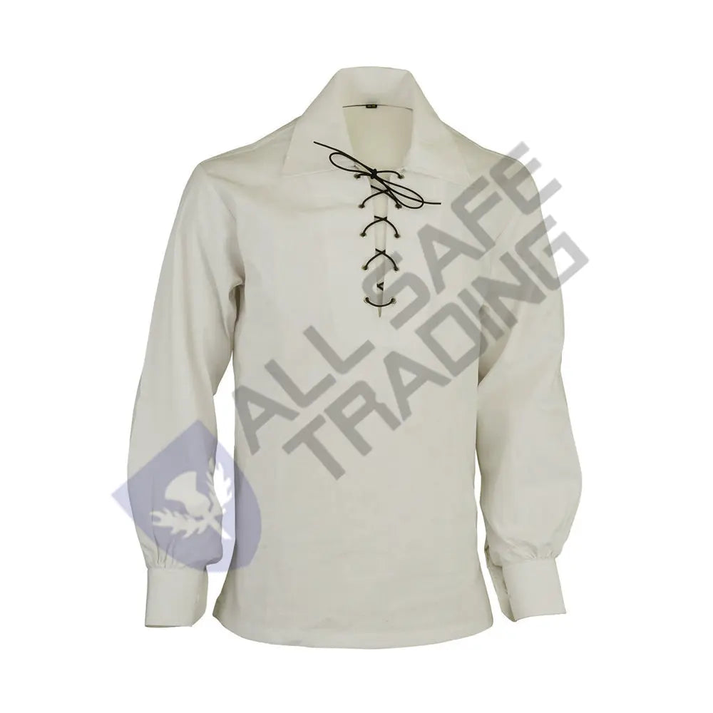 Scottish White Ghillie Jacobite Jacobean Shirt All Safe International
