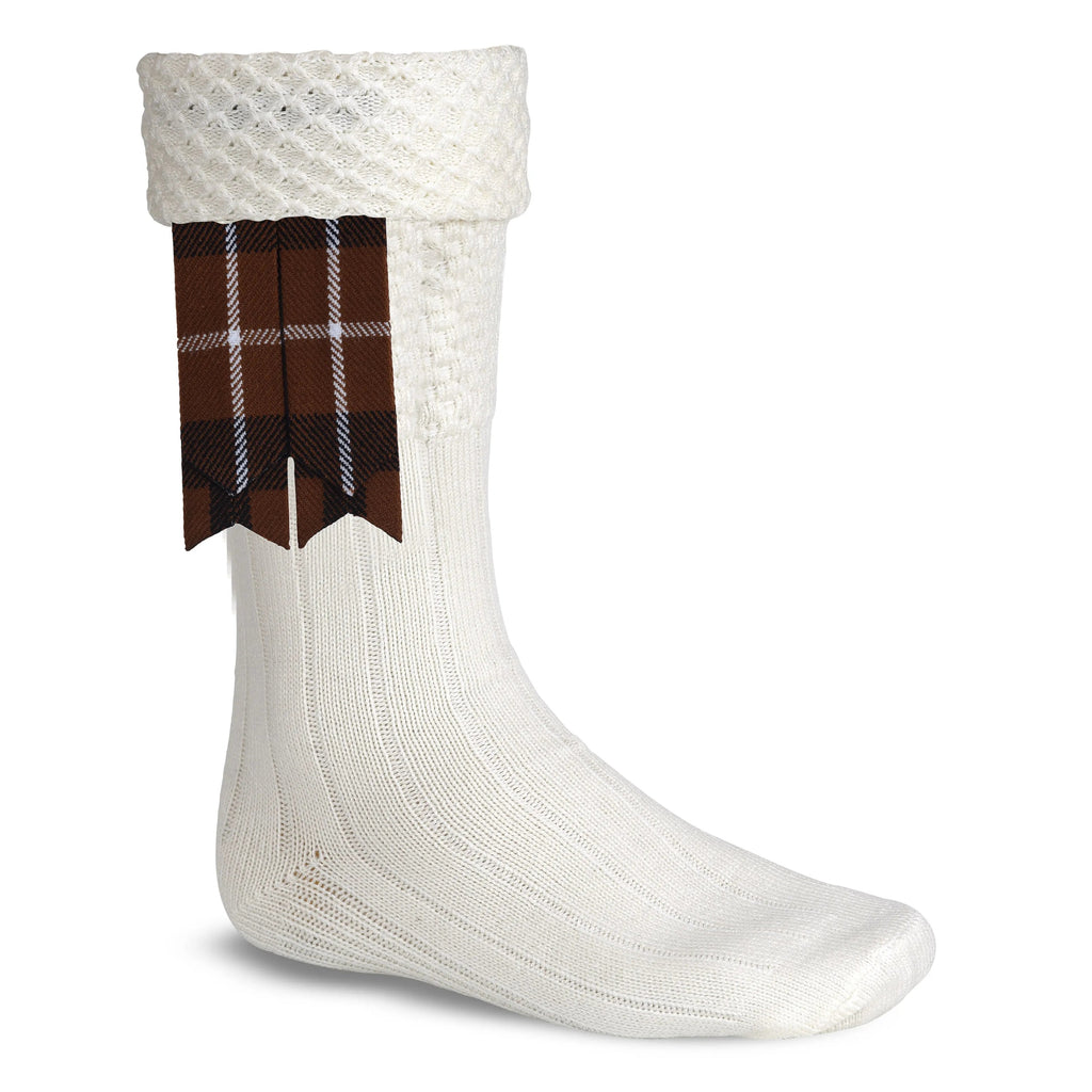 Scottish Tartan Kilt Flashes with Elastic Adjusters Buchanan Hunting All Safe International