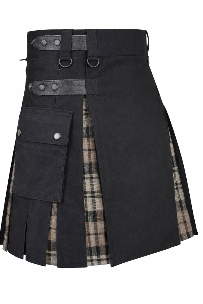 Women’s Black Watch Weathered Hybrid Kilt – Plaid Mini Skirt for Golf, Highland Games & Casual Wear