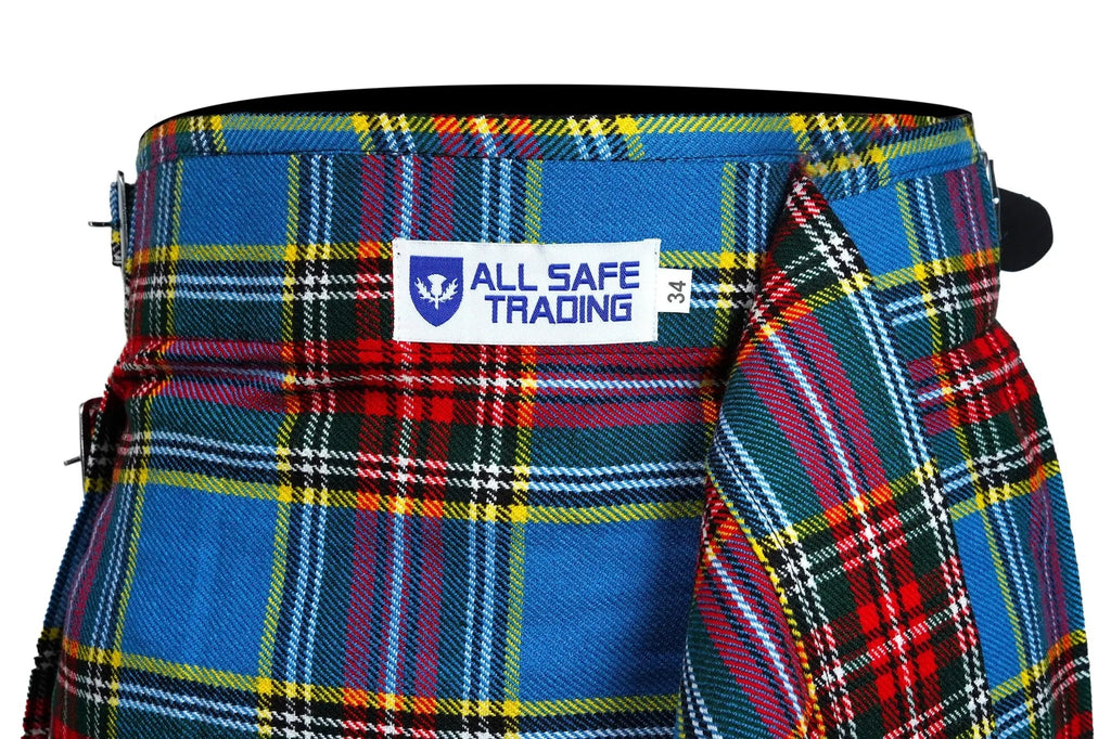 Men's 5 Yard Scottish Tartan Kilt, Highland Wedding Kilt, Macbeth Tartan Kilt All Safe International