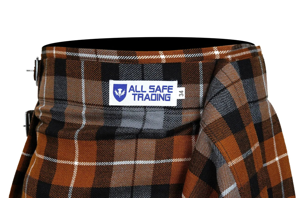 Men's 5 Yard Scottish Tartan Kilt, Highland Wedding Kilt, Graham of Montrose Weathered Tartan Kilt All Safe International