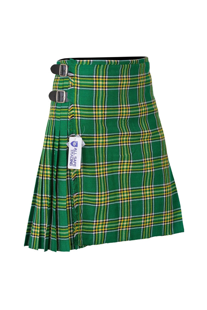 Scottish Traditional Tartan Kilt for Kids, Boys and Girls Toddler Kilts with Ease of Size - Irish Heritage Tartan All Safe International