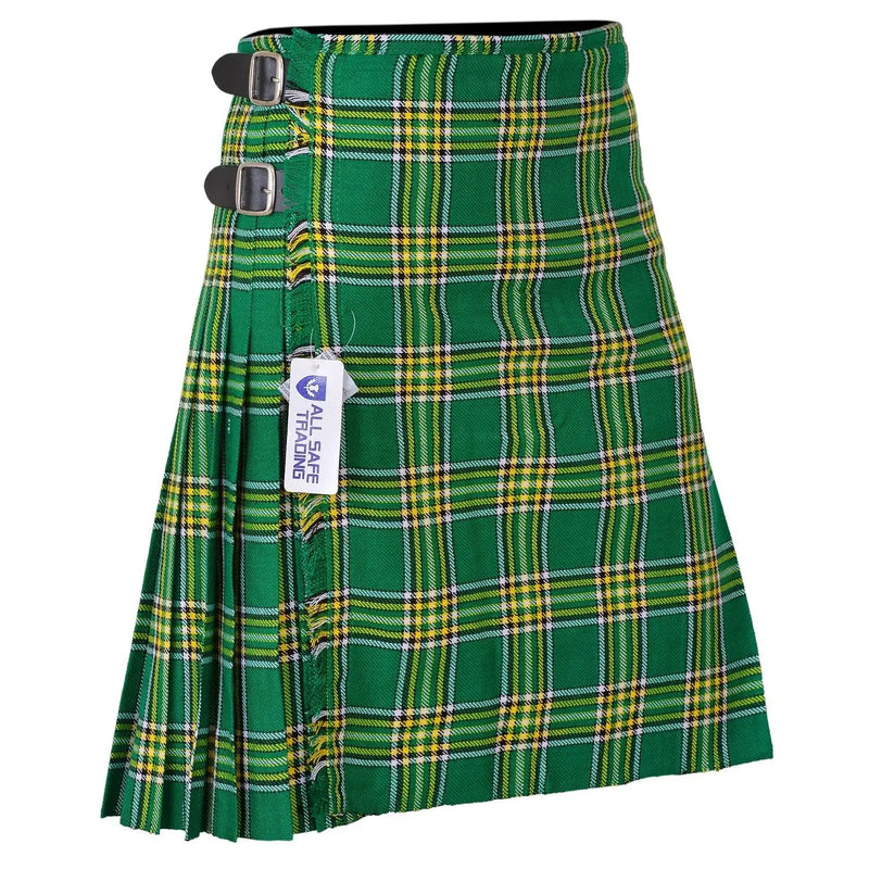 Scottish Traditional Tartan Kilt for Kids, Boys and Girls Toddler Kilts with Ease of Size - Irish Heritage Tartan All Safe International