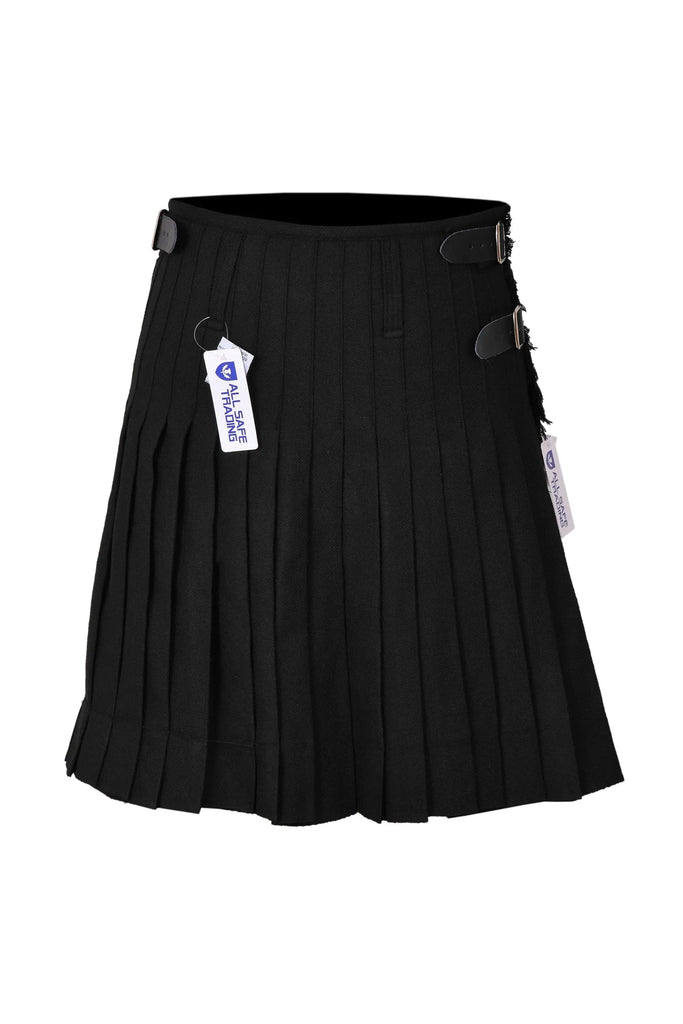 Men's 8 Yard Kilt for Men, Men's Deluxe Kilt, Scottish Tartan Kilt, Highland Wedding Kilt, Plain Black Kilt All Safe International