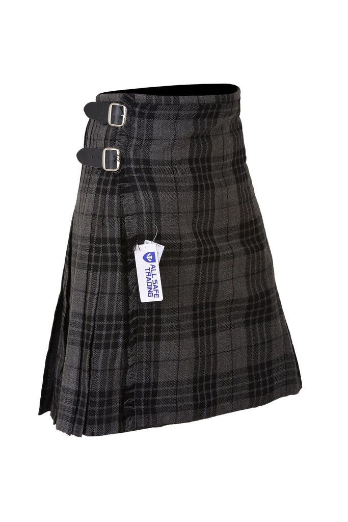 Men's 8 Yard Kilt for Men, Men's Deluxe Kilt, Scottish Tartan Kilt, Highland Wedding Kilt, Grey Watch Kilt All Safe International