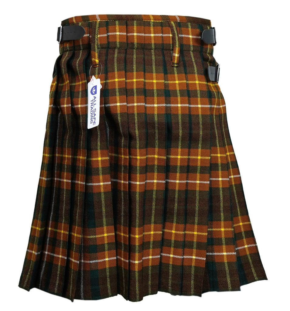 Men's 5 Yard Scottish Tartan Kilt, Highland Wedding Kilt, Buchanan Hunting Tartan Kilt All Safe International