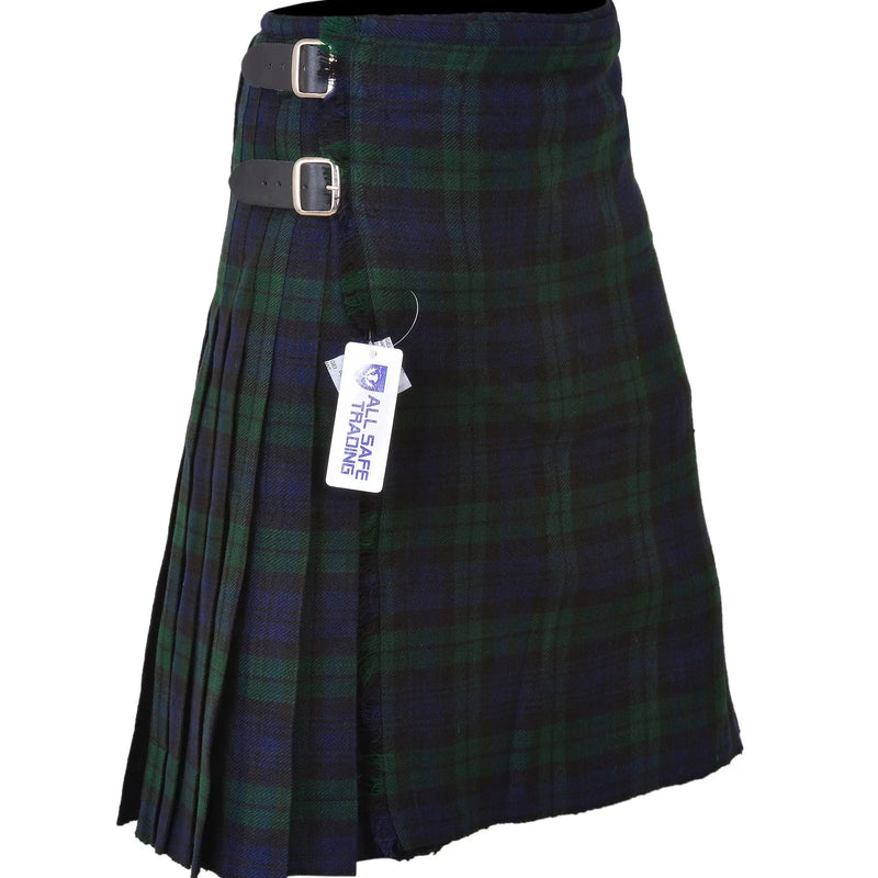 Scottish Traditional Tartan Kilt for Kids, Boys and Girls Toddler Kilts with Ease of Size - Black Watch Tartan All Safe International