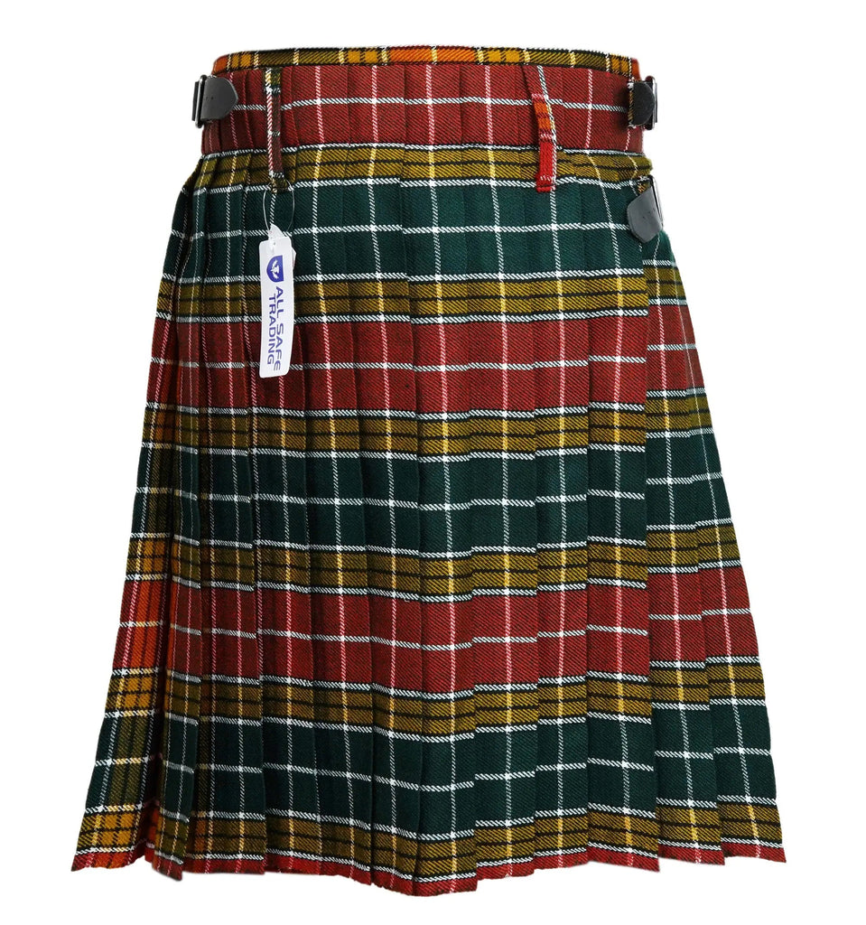 Men's 5 Yard Scottish Tartan Kilt, Highland Wedding Kilt, Buchanan Ancient Tartan Kilt All Safe International