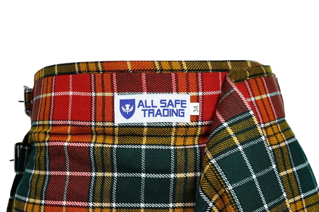 Men's 5 Yard Scottish Tartan Kilt, Highland Wedding Kilt, Buchanan Ancient Tartan Kilt All Safe International