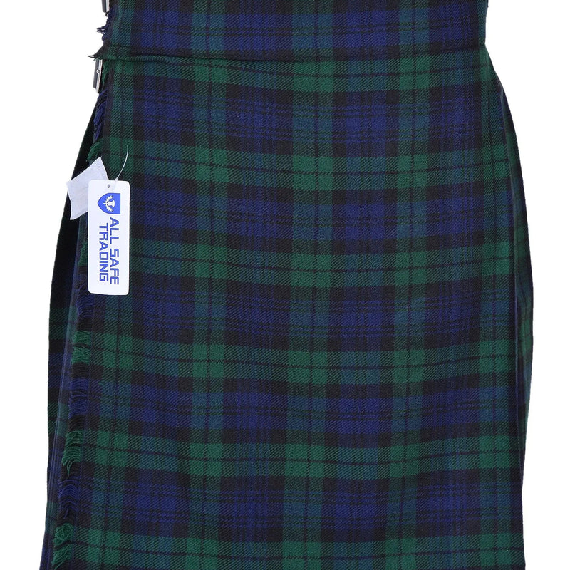 Men's 5 Yard Scottish Tartan Kilt, Highland Wedding Kilt, Black Watch Tartan Kilt All Safe International