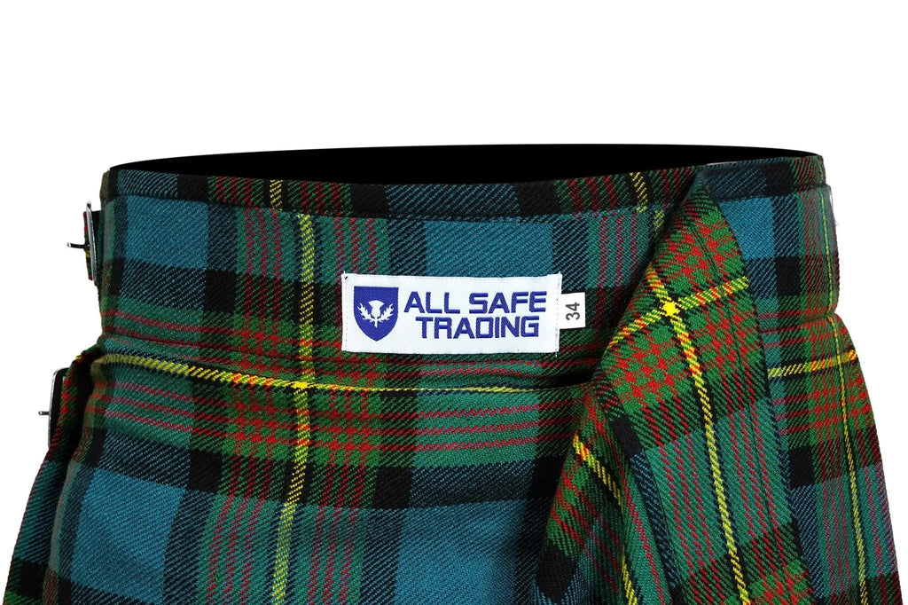 Men's 5 Yard Scottish Tartan Kilt, Highland Wedding Kilt, Muir Tartan Kilt All Safe International