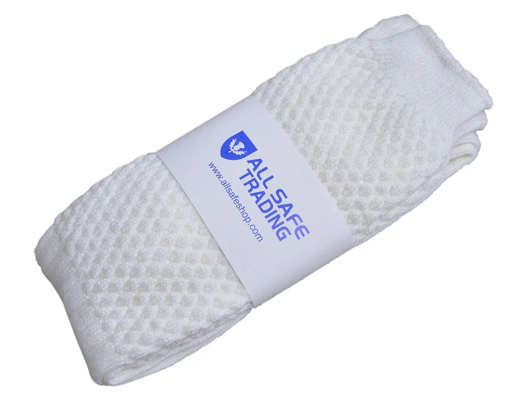 Scottish Bubbles Kilt Hose for Men, Ribbed Socks for USA Shoe Sizes - White All Safe International