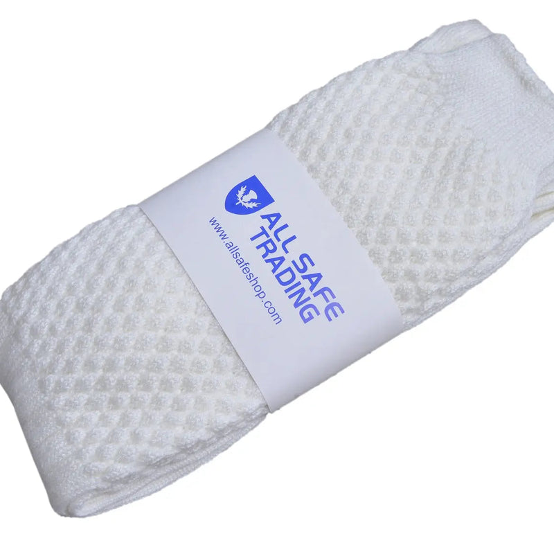 Scottish Bubbles Kilt Hose for Men, Ribbed Socks for USA Shoe Sizes - White All Safe International