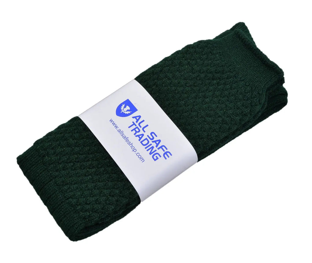 Scottish Bubbles Kilt Hose for Men, Ribbed Socks for USA Shoe Sizes - Green All Safe International