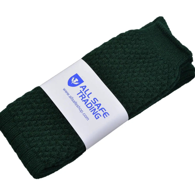 Scottish Bubbles Kilt Hose for Men, Ribbed Socks for USA Shoe Sizes - Green All Safe International