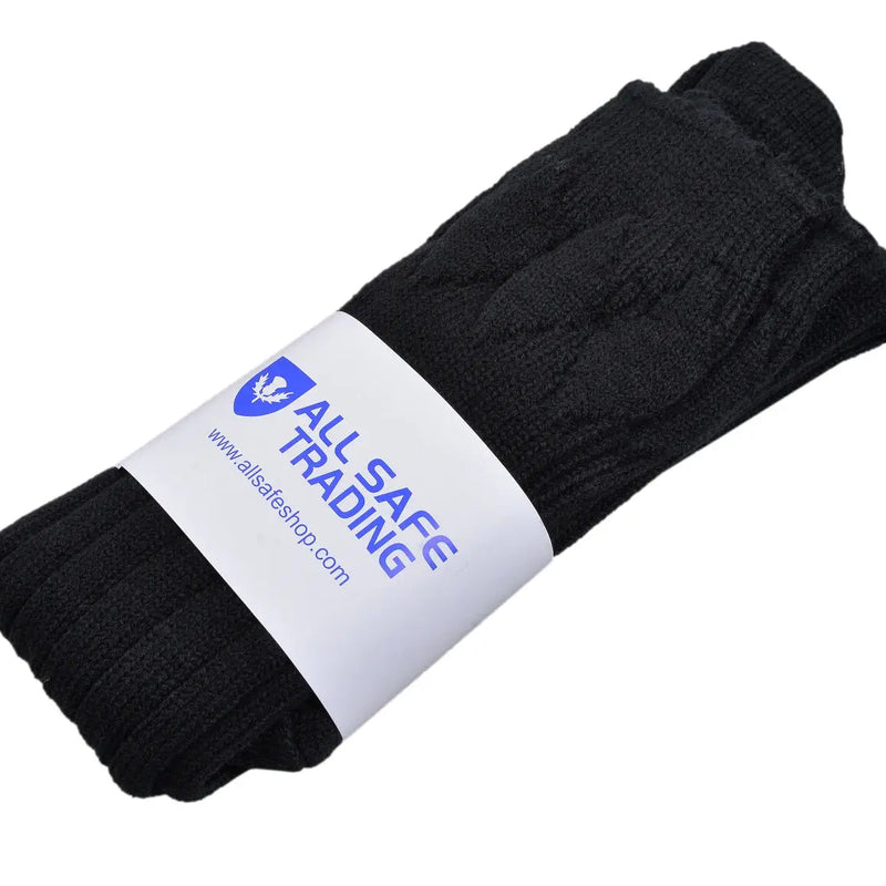 Scottish Square Kilt Hose for Men, Ribbed Socks for USA Shoe Sizes - Black All Safe International