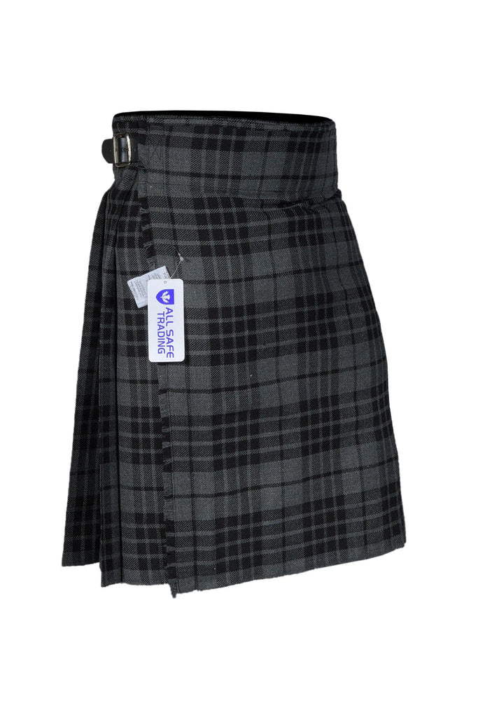 Authentic Scottish Men's Tartan Kilts - Highland Light Weight Value Kilt Embrace Your Heritage with Comfort Grey Tartan Kilt All Safe International
